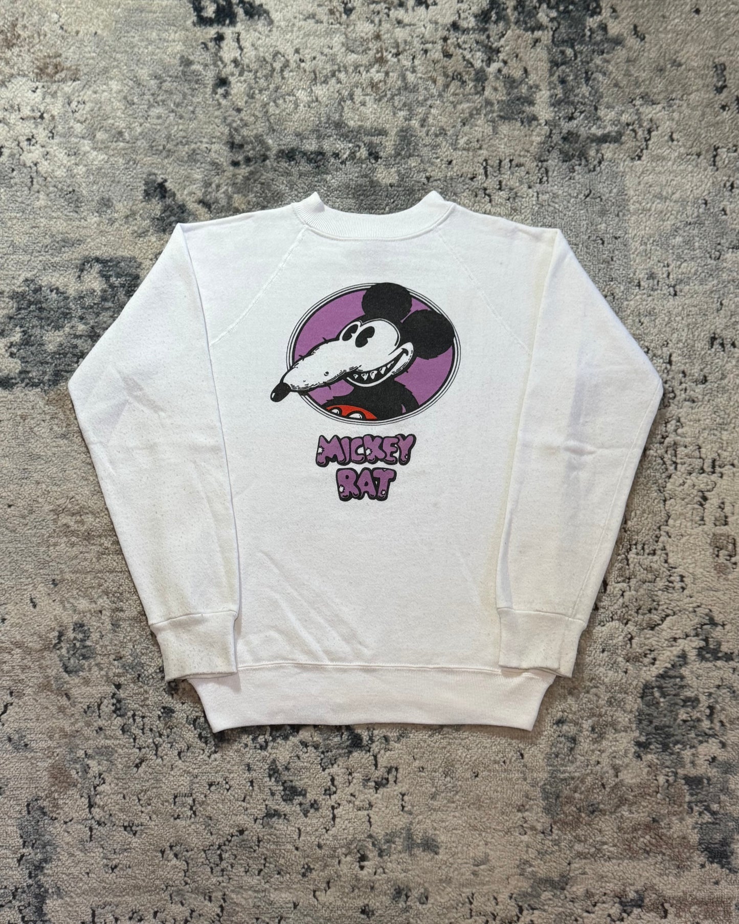 1980S MICKEY RAT ROBERT ARMSTRONG ART SWEATSHIRT - SMALL