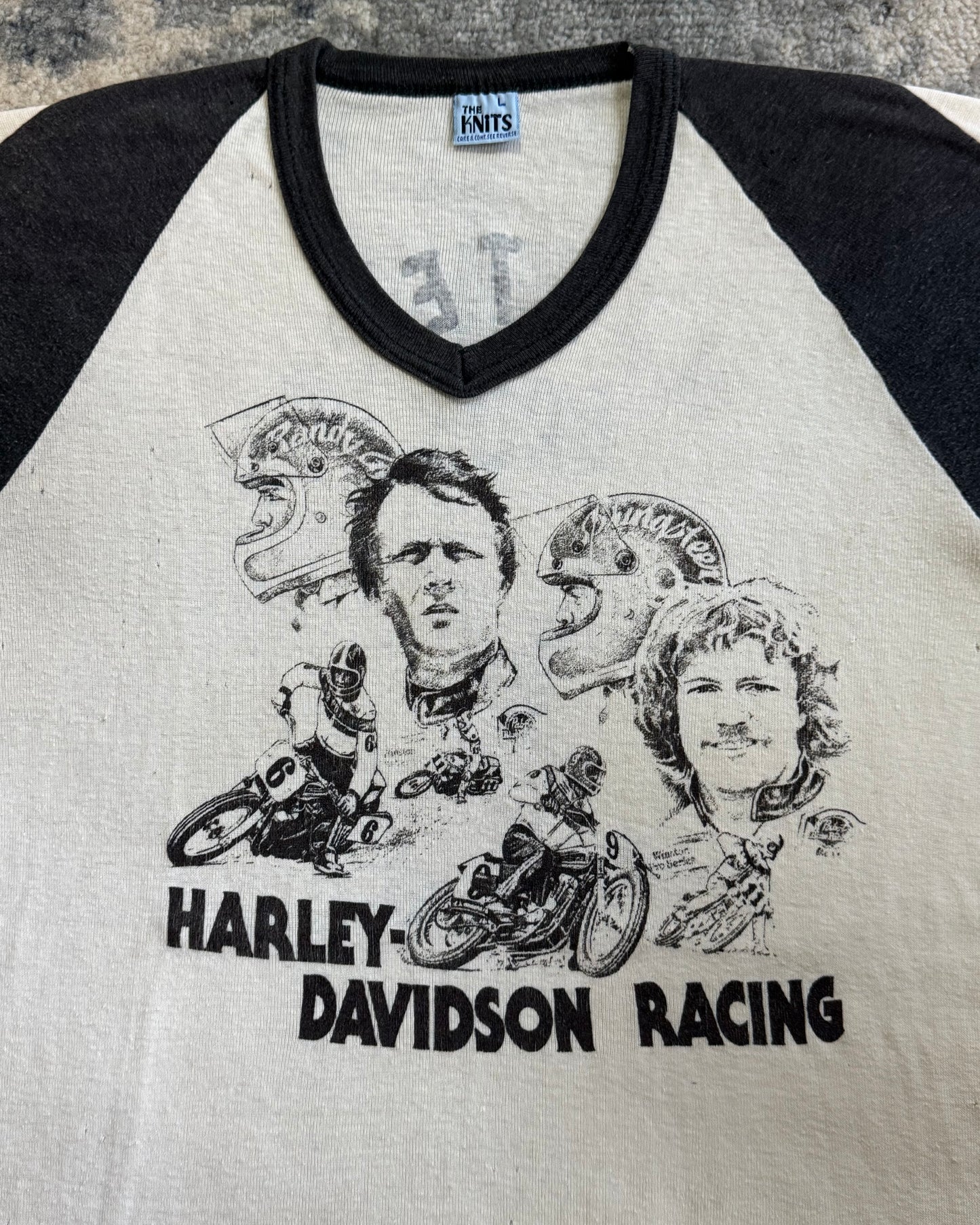 1980S HARLEY DAVIDSON RACING TEE - LARGE