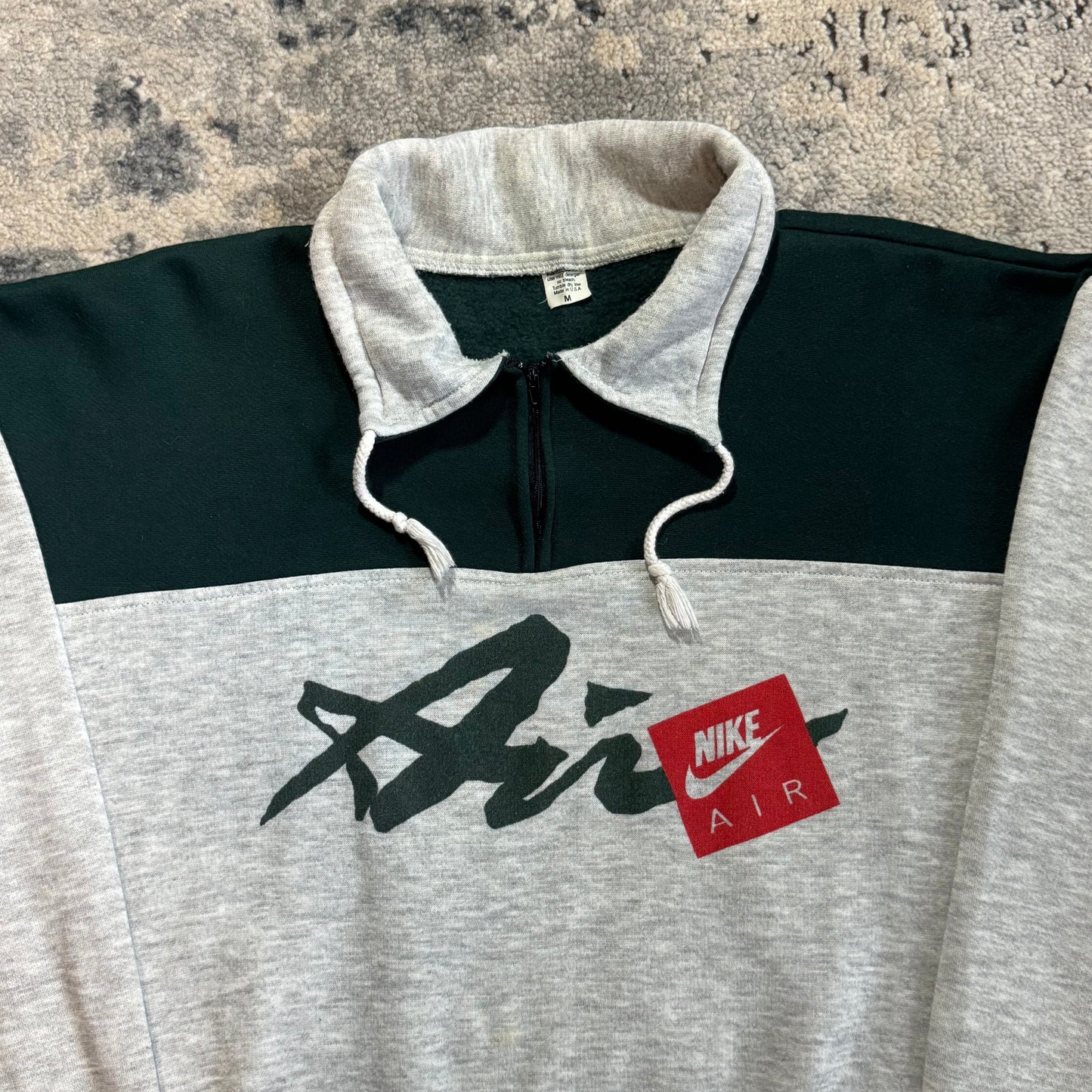 1990S NIKE AIR 1/4 ZIP SWEATSHIRT - MEDIUM