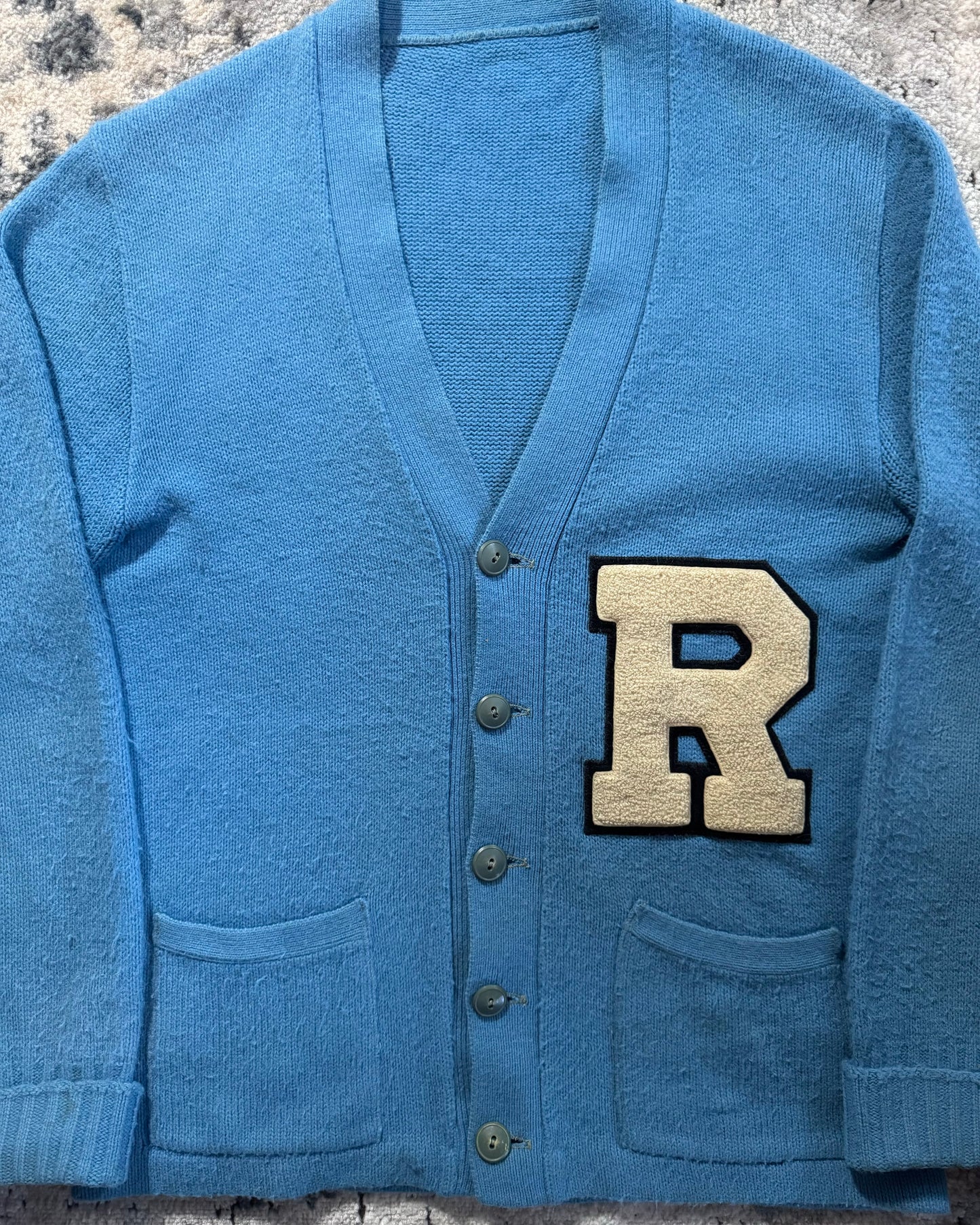 1960S LETTERMAN CARDIGAN SWEATER - MEDIUM