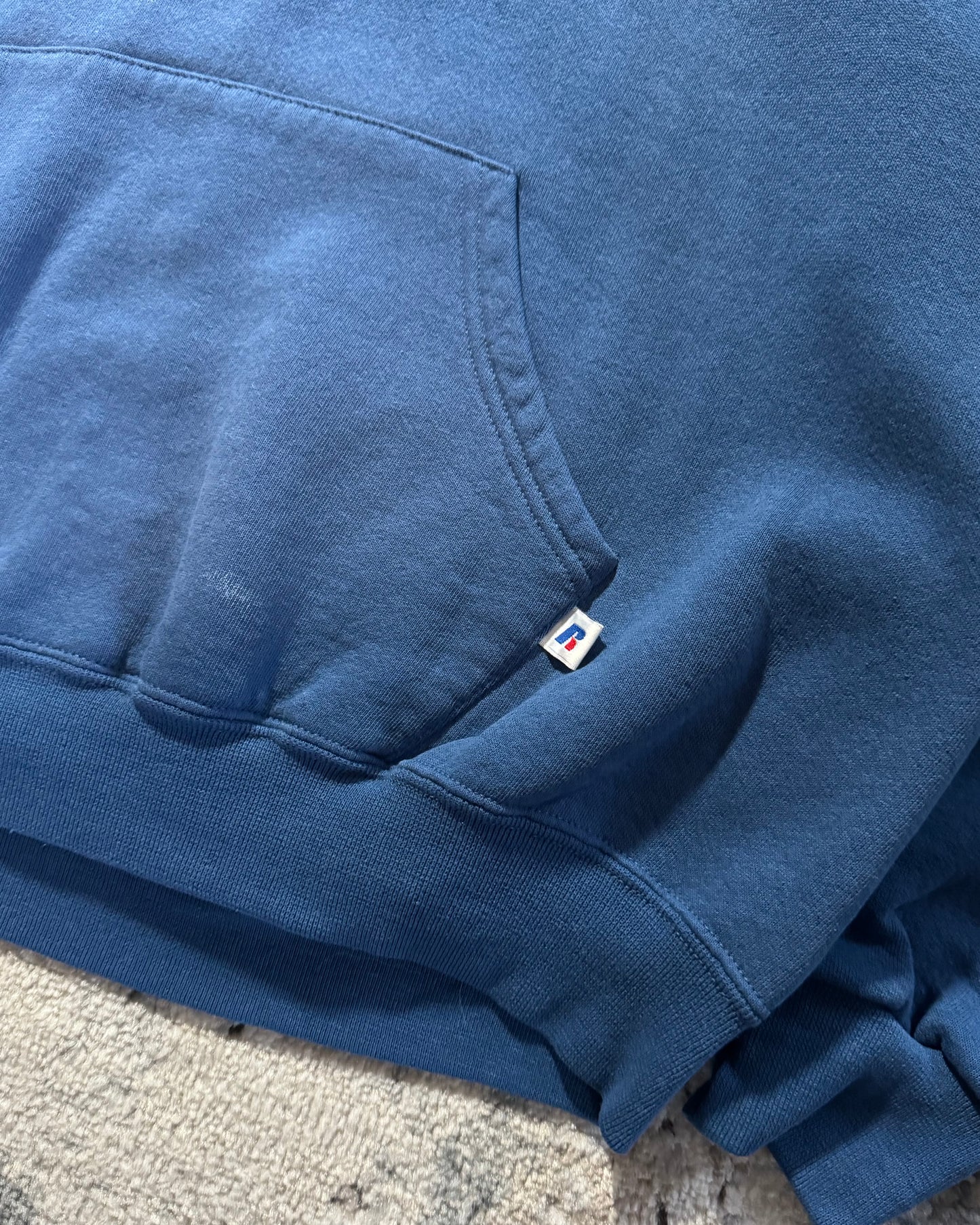 1990S RUSSELL ATHLETIC DISTRESSED HOODIE - LARGE