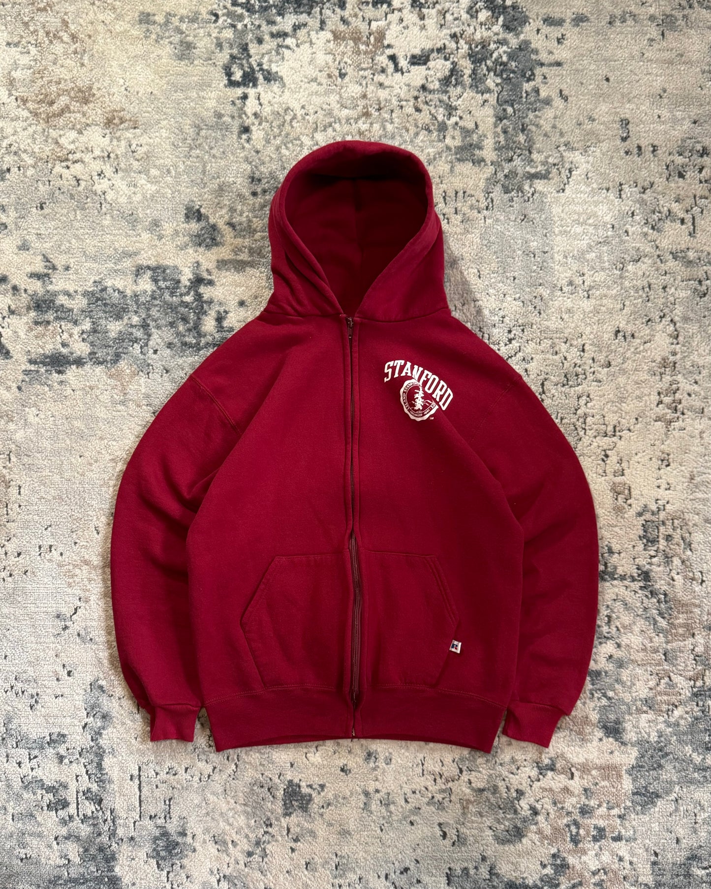 1990S RUSSELL ATHLETIC STANFORD ZIP UP HOODIE - LARGE