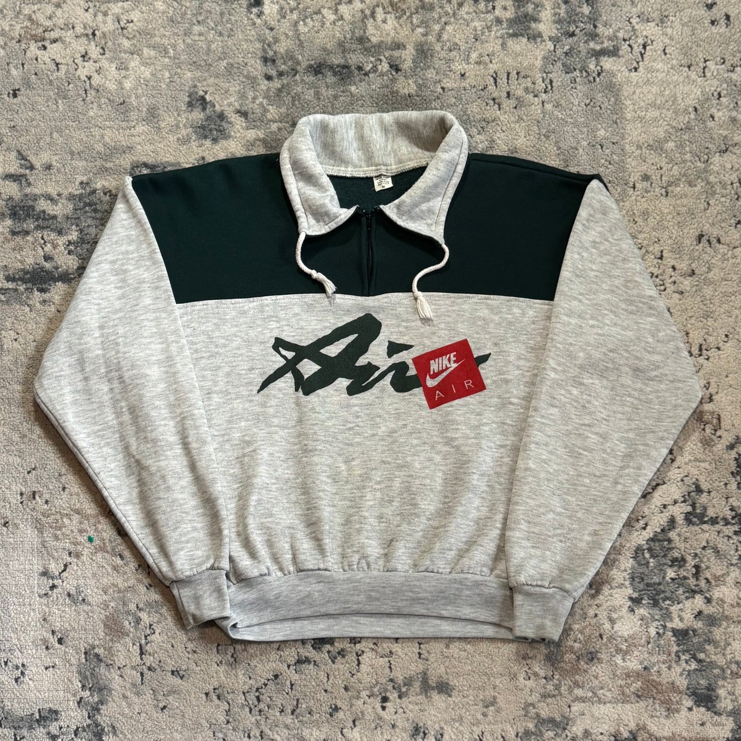 1990S NIKE AIR 1/4 ZIP SWEATSHIRT - MEDIUM