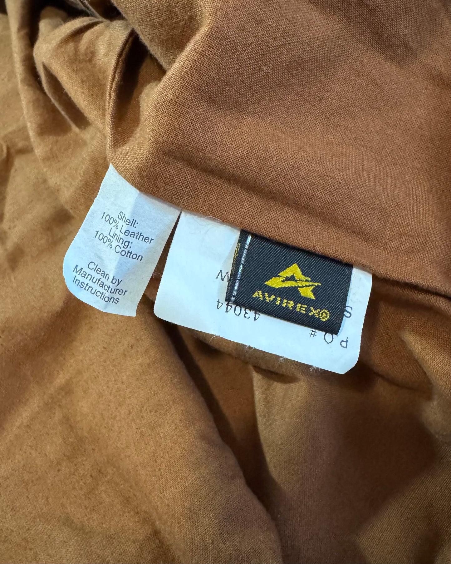 1990S AVIREX A-4 USAF LEATHER FLIGHT JACKET - LARGE