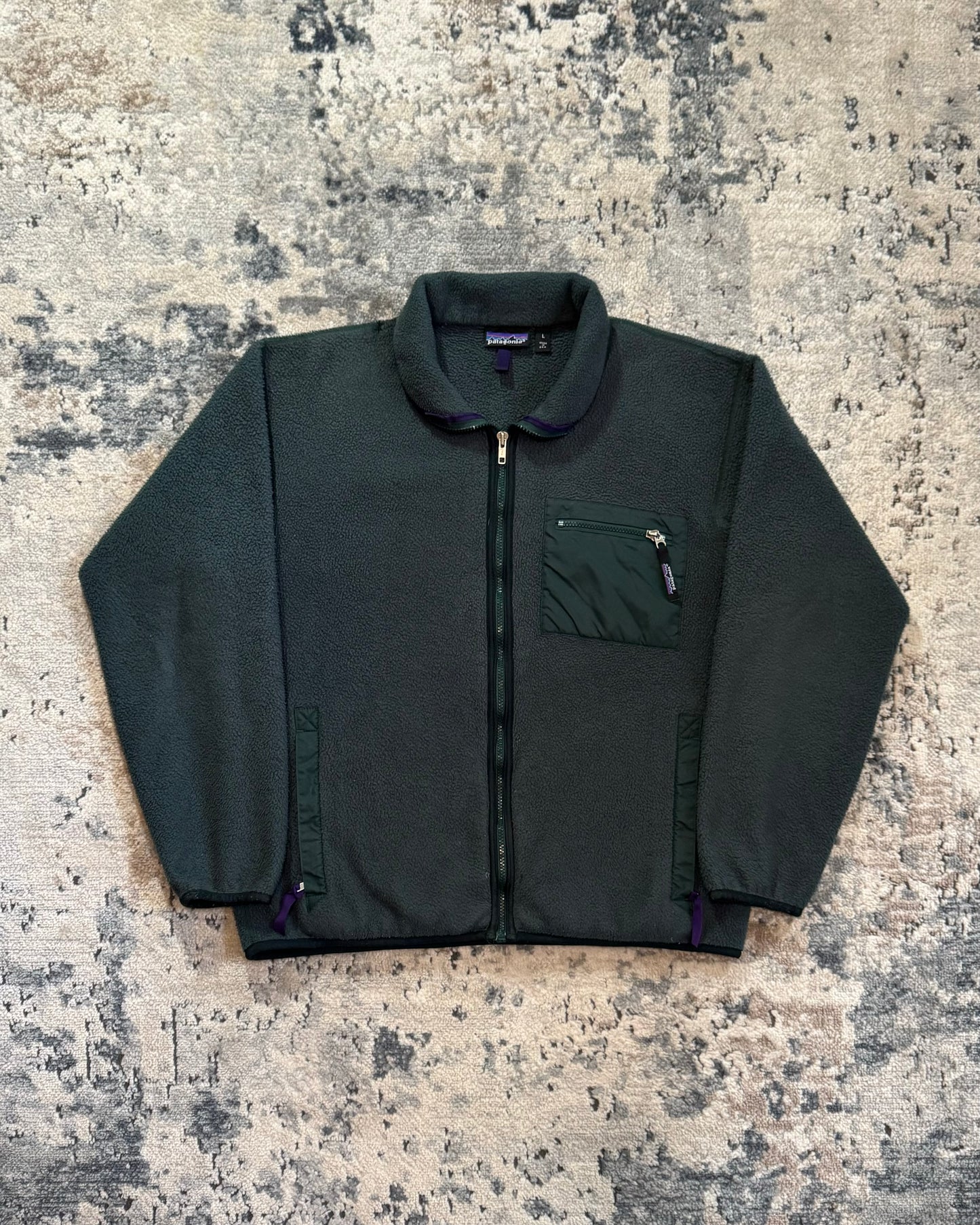 1990S PATAGONIA CARDIGAN FLEECE - LARGE