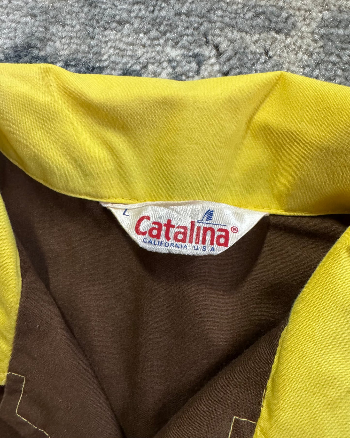 1960S CATALINA CALIFORNIA BUTTON UP SHIRT - LARGE